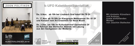 k-UFO Kalender 2018 k-UFO Kalender 2018